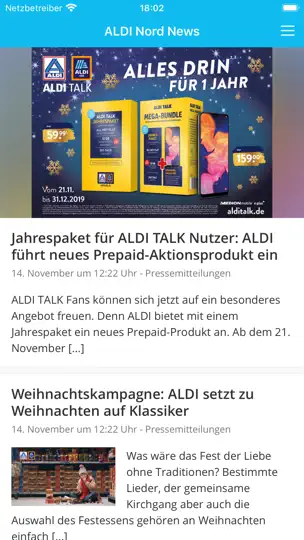 Captura de pantalla de ALDIaner en iPhone 1