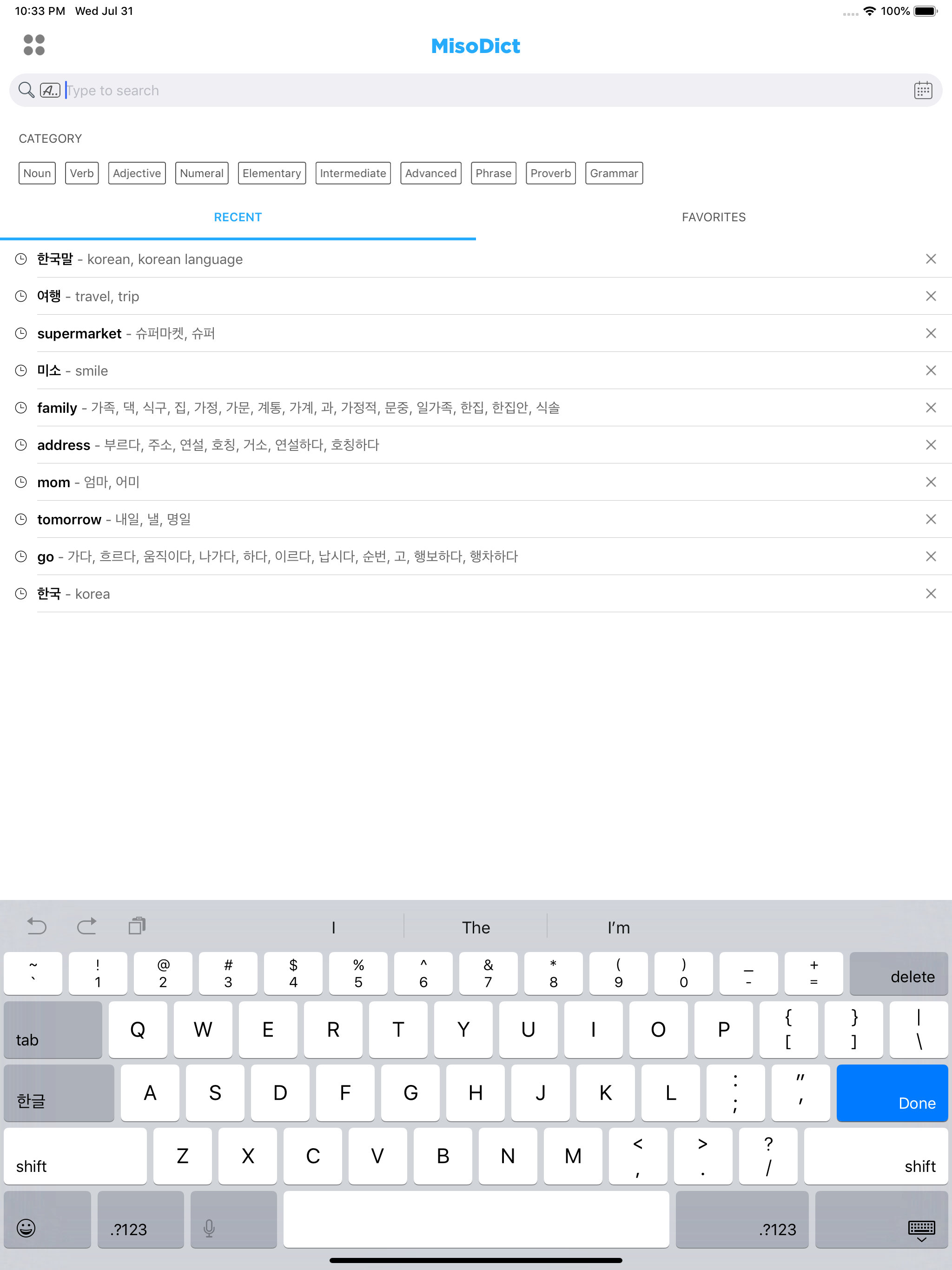 MisoDict Korean-English-Korean