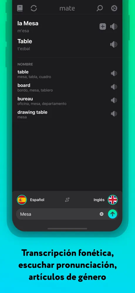 Mate traductor de voz & habla