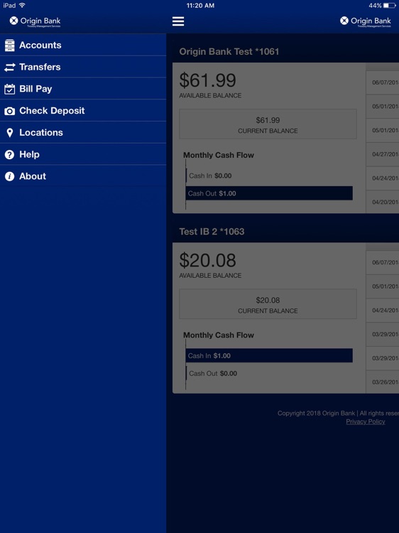 Origin Bank TM Tablet