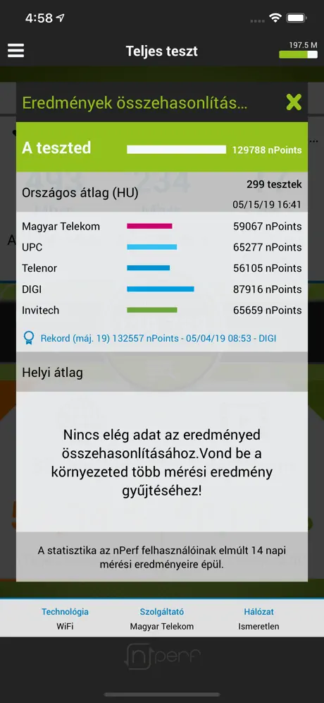 nPerf internet speed test