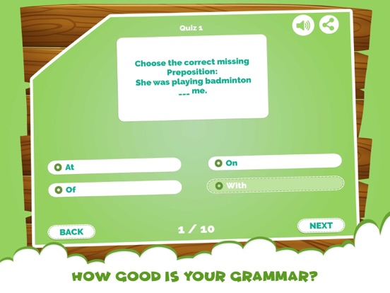 Learning Prepositions Quiz App