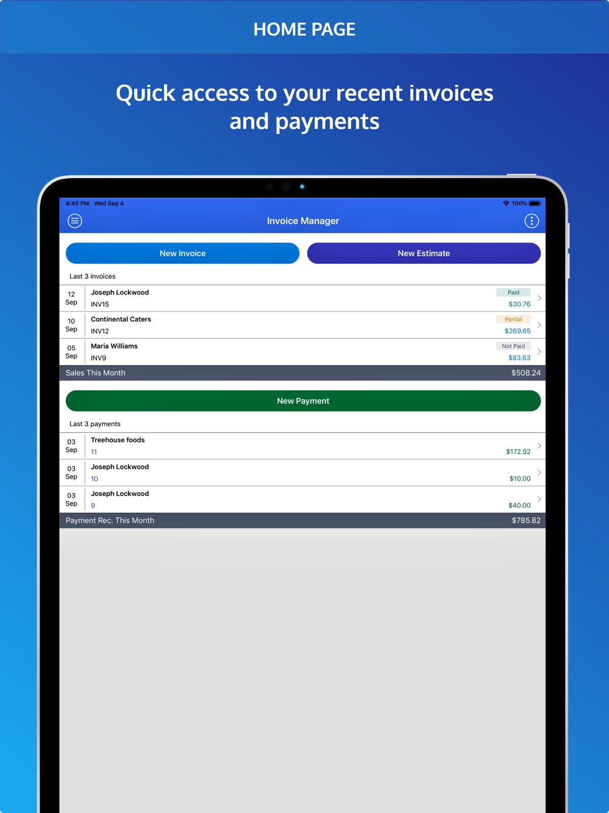 Invoice Pro. Invoice on the go ipad screenshot 2