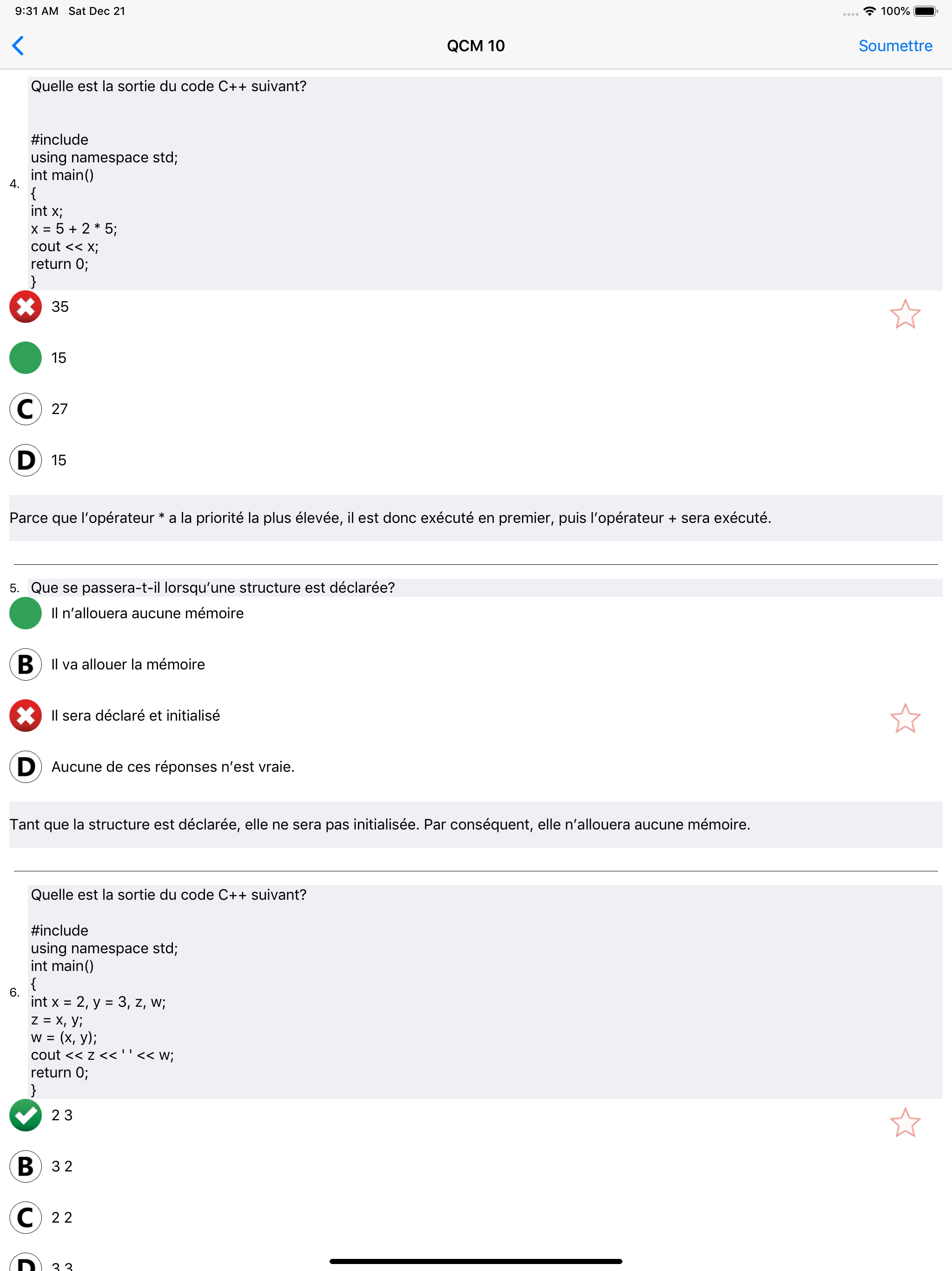 QCM C++ Entrainement