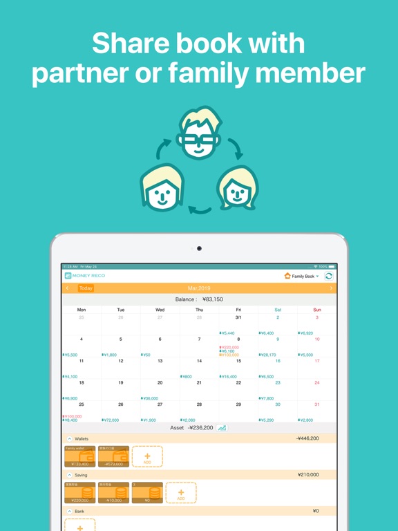 MoneyReco for Family Money iPad screenshot