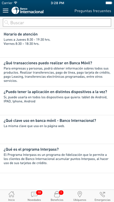 Banca Móvil-Bco. Internacional Screenshot