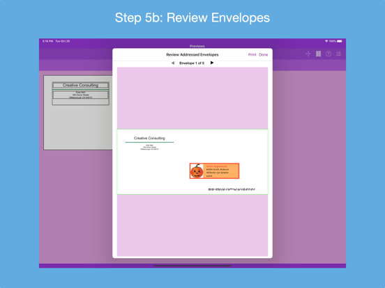 Addressed Envelope Designer iPad screenshot