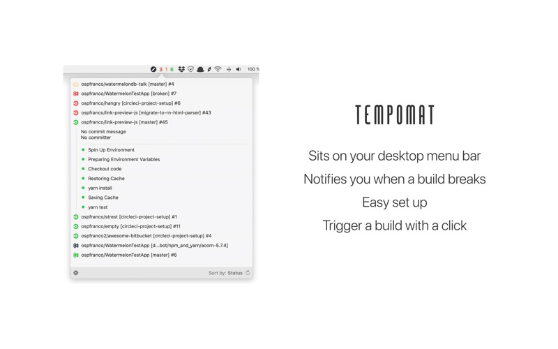 CI monitoring with Tempomat screenshot 2