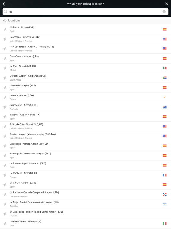 Car rental 24h. Compare prices iPad screenshot