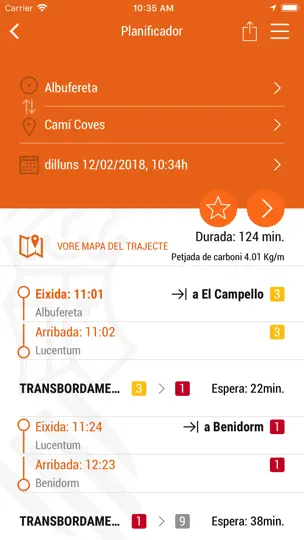 Captura de pantalla de TRAM D’Alacant en iPhone 3