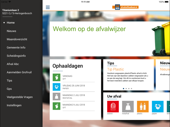 Afvalstoffendienst iPad app afbeelding 3