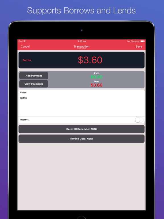 Cash Lender - IOU & Loans iPad screenshot 4 - Finance app