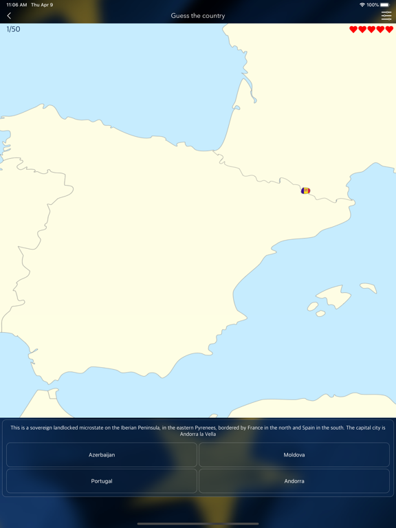 Countries of Europe Flags Quiz iPad screenshot 8 - Games app