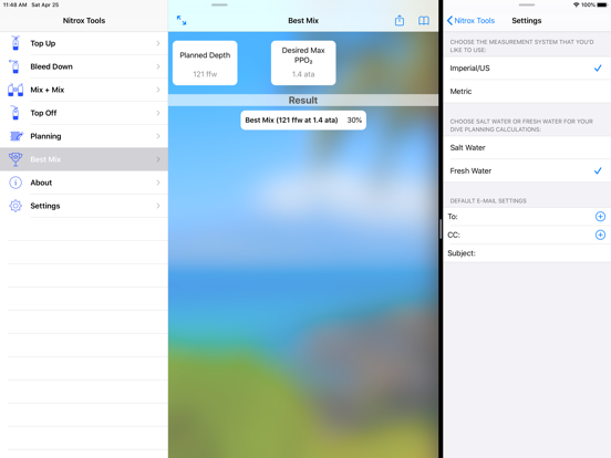 Nitrox Tools iPad screenshot 7 - Sports app