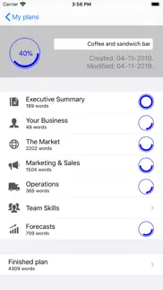 business plan iphone screenshot 1