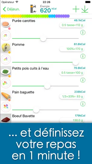 Capture d'écran de Calories Minute Access sur iPhone 6