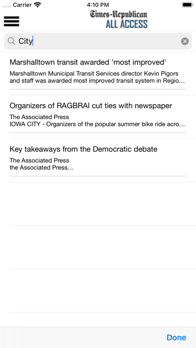 Times-Republican All Access iPhone screenshot