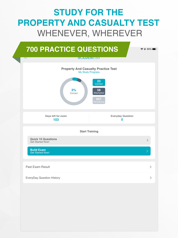 Property And Casualty Test iPad screenshot 1 - Education app