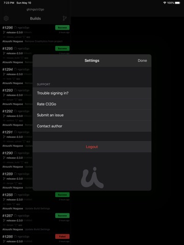 CI2Go The CircleCI Client iPad screenshot