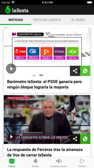Captura de pantalla de LaSexta | Noticias En Directo en iPhone 1