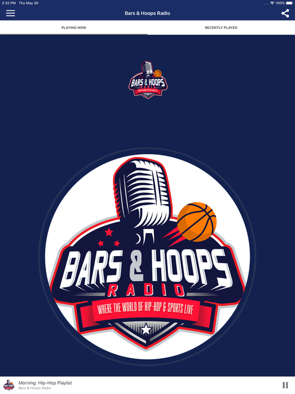 Bars & Hoops Radio iPad screenshot 1 - Music app