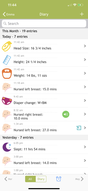 Baby Breastfeeding Tracker Screenshot