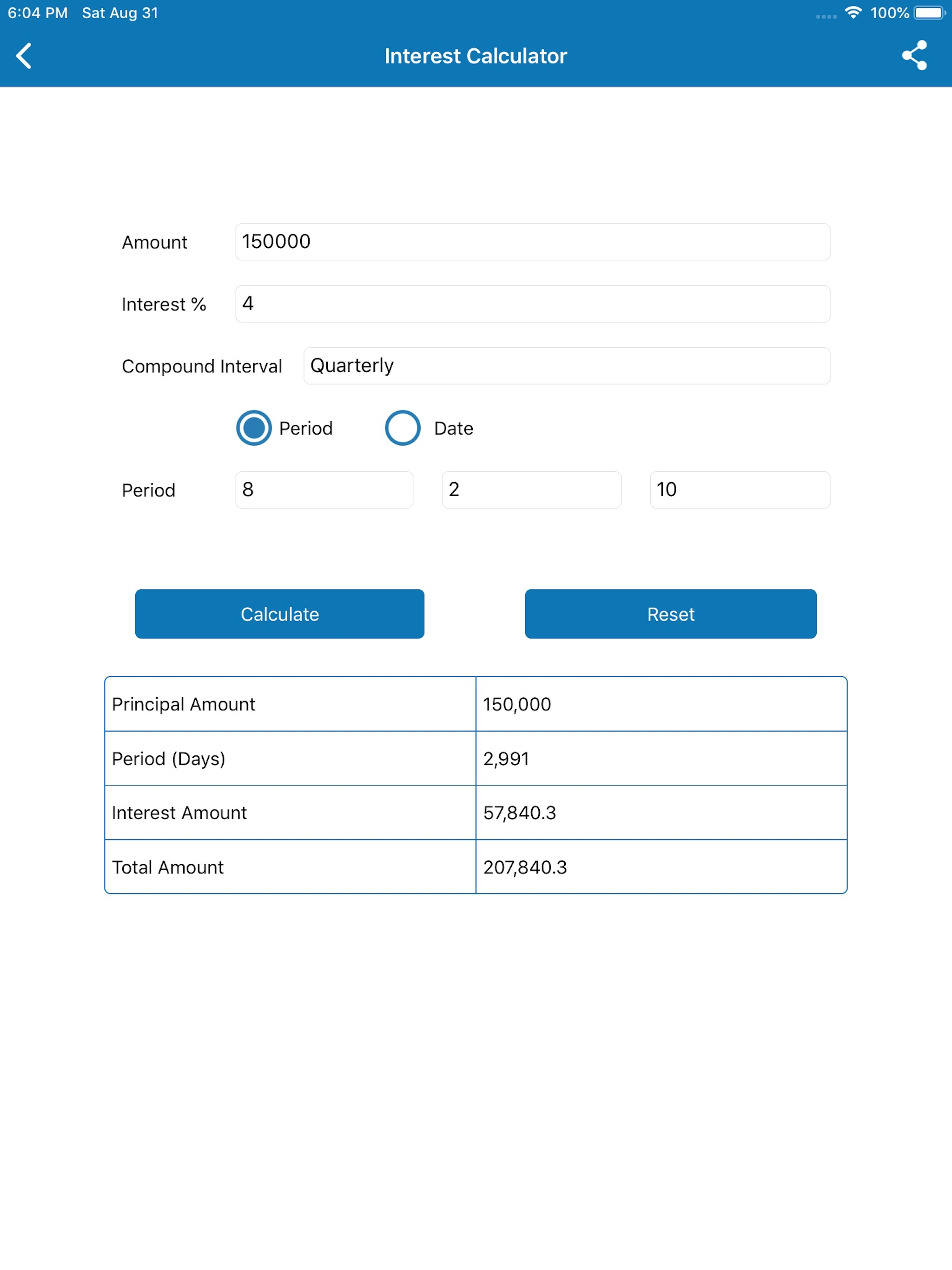 Interest Calculator & Planner