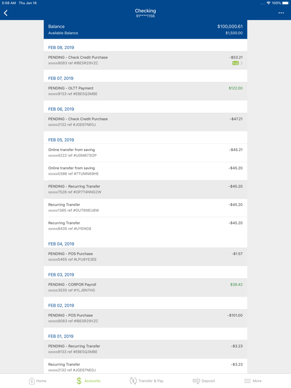 VAPR MOBILE BANKING iPad screenshot 4 - Finance app