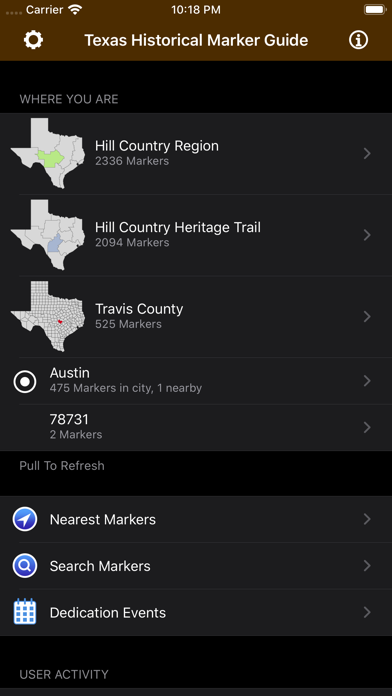 Texas Historical Marker Guide Screenshot