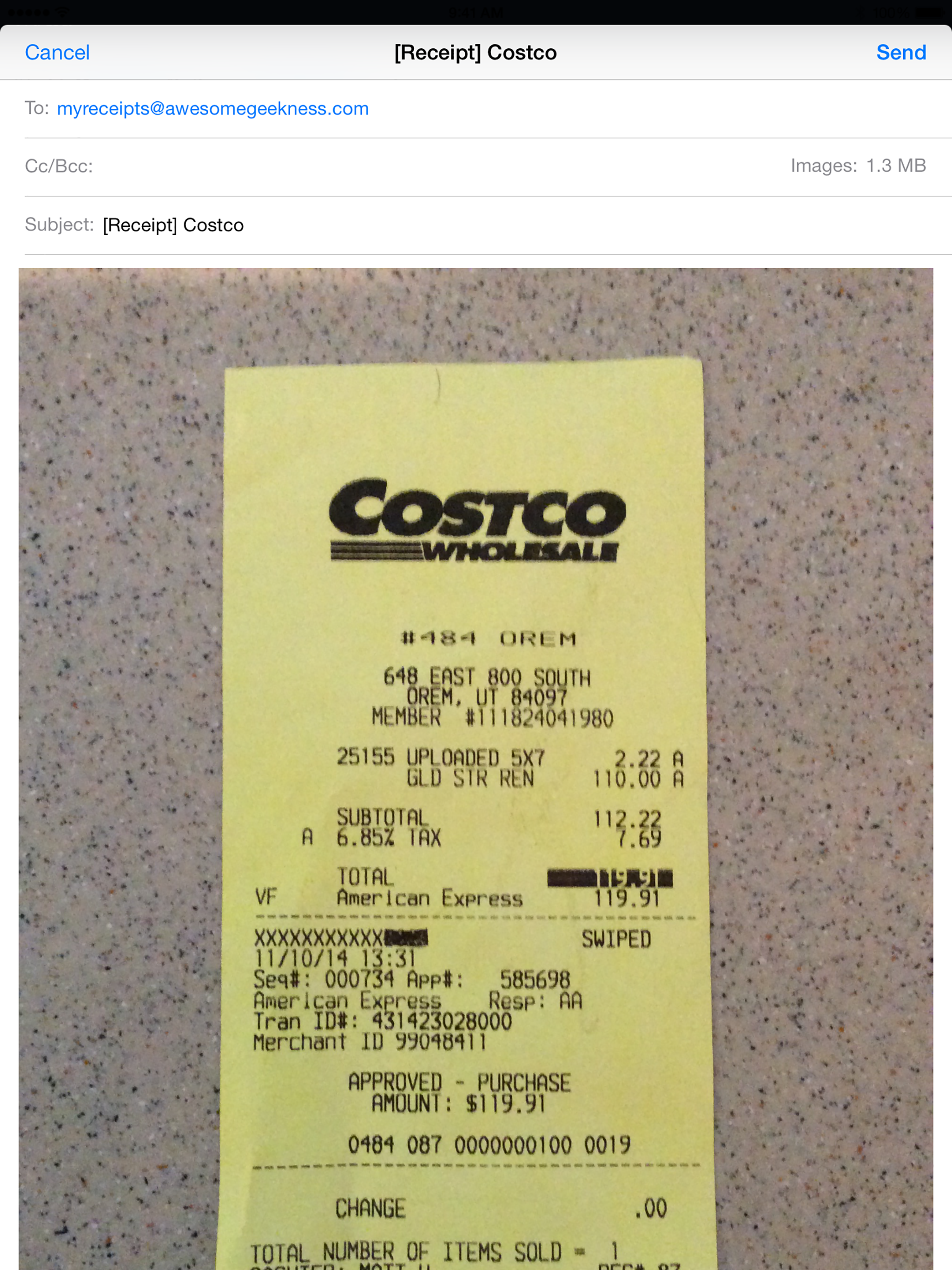 Receipt Emailer