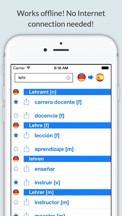 Screenshot #1 pour Spanish German Dictionary+