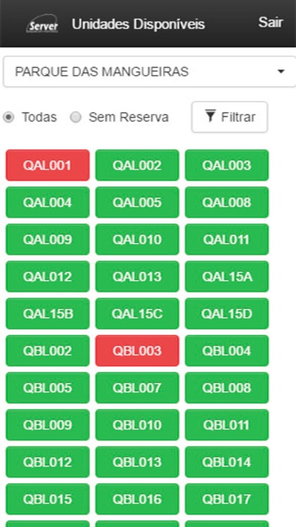 Reserva Unidades Server