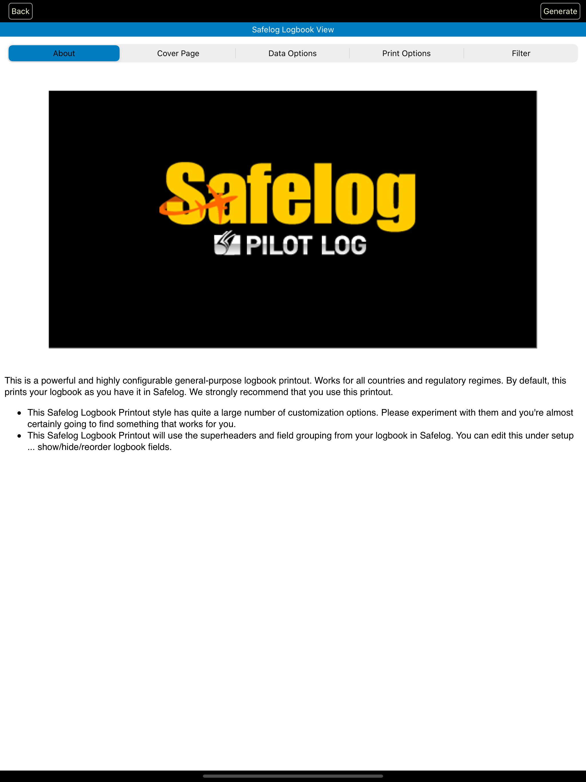 Safelog Pilot Logbook