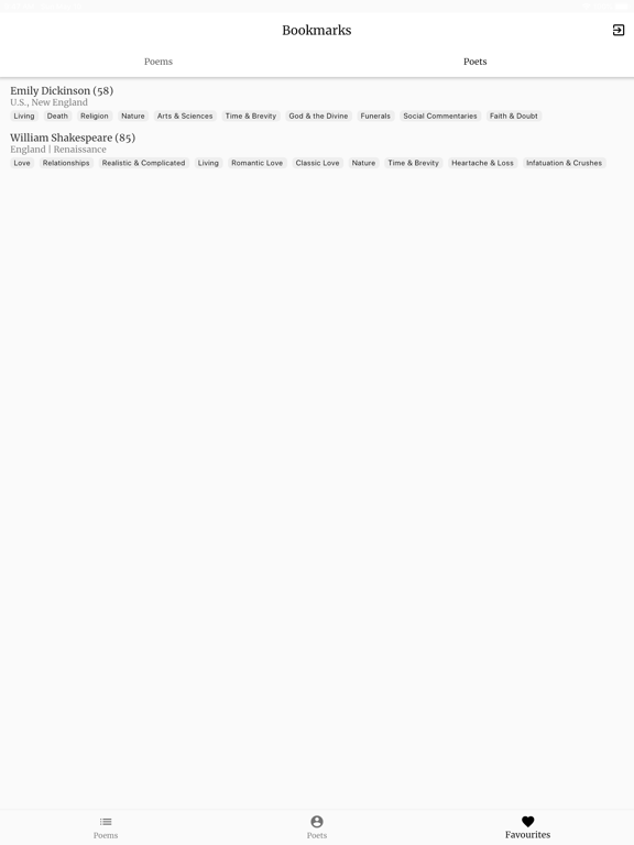 Poems iPad screenshot 6 - Reference app