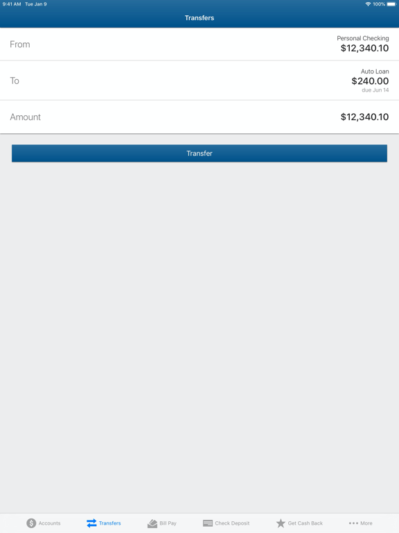 Aloha Pacific FCU iPad screenshot 4 - Finance app