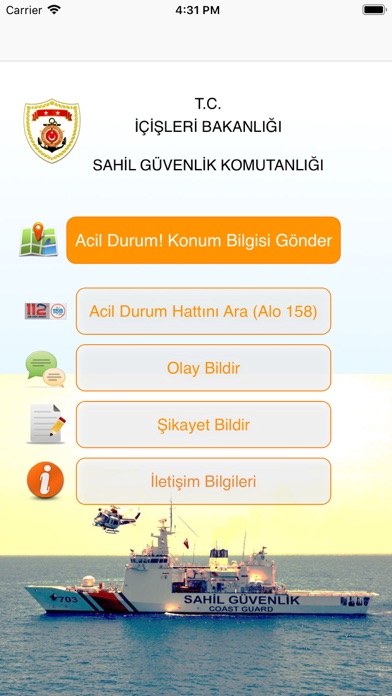 Sahil Güvenlik Mobil Uygulama Screenshot