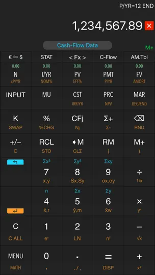 Screenshot von 10bII Financial Calculator PRO auf dem iPhone 9