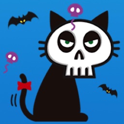 Skull Cat Halloween Sticker