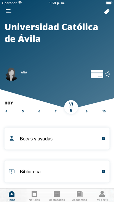 Universidad Católica de Ávila Screenshot