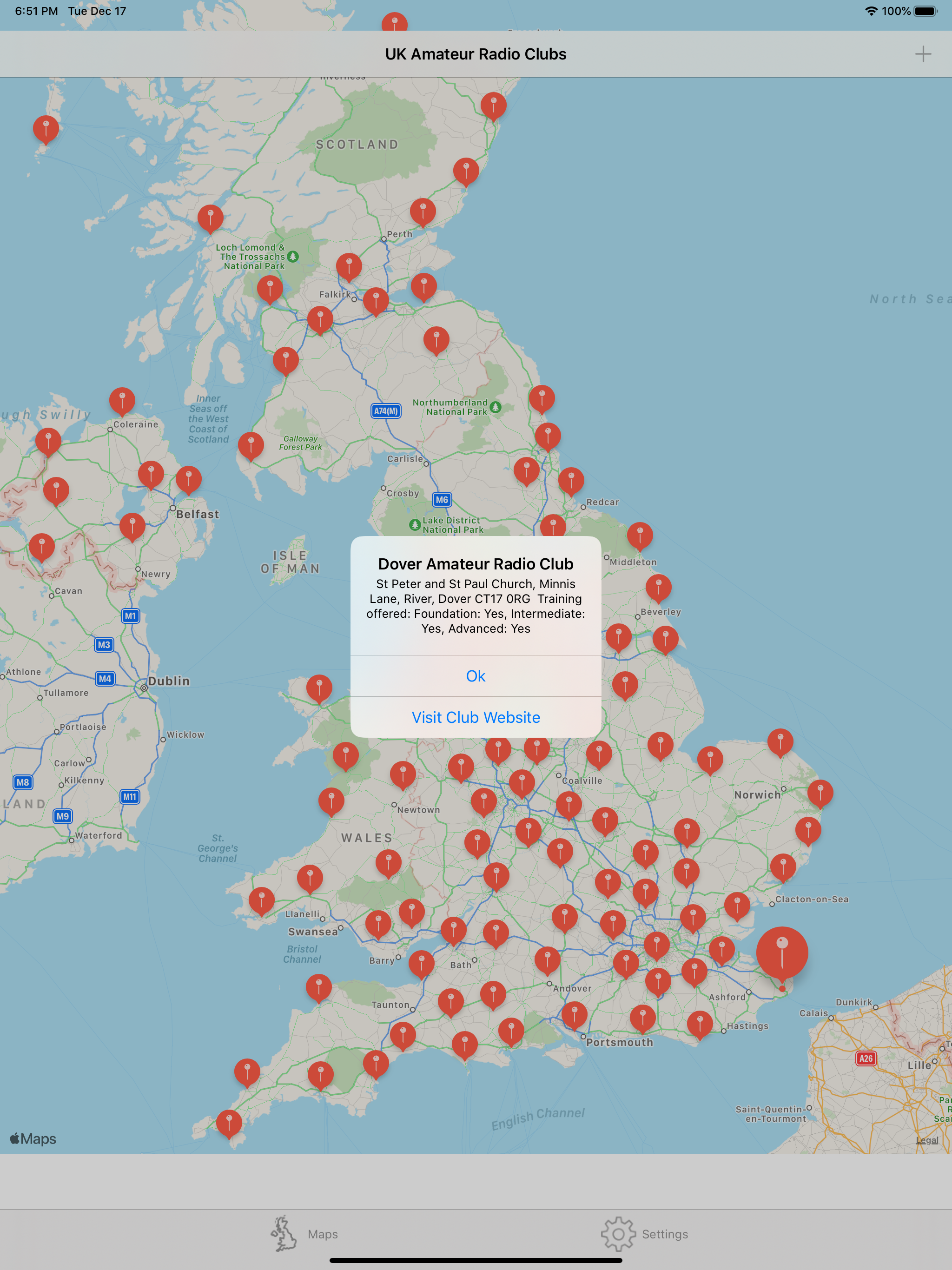 UK Amateur Radio Clubs Finder