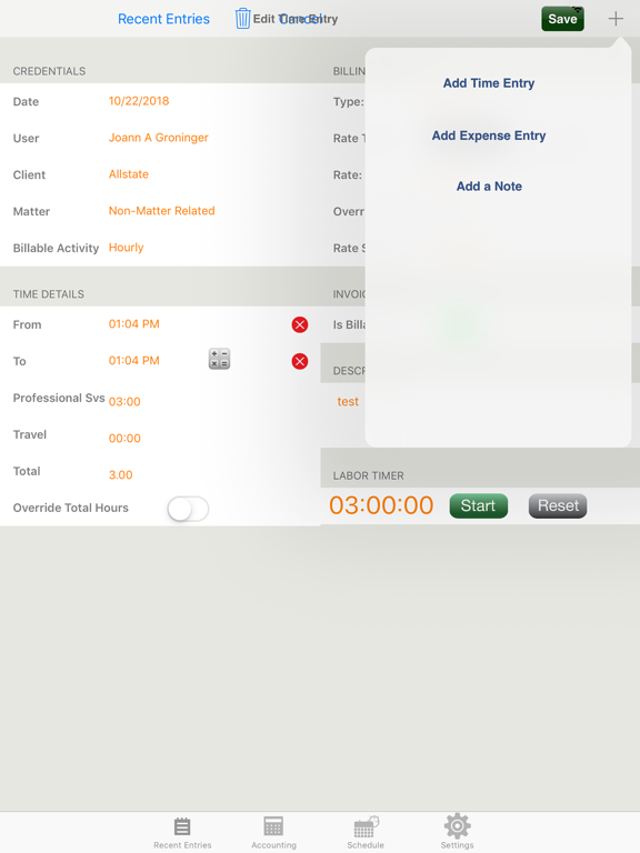 Screenshot #5 pour Time and Billing by eBillity