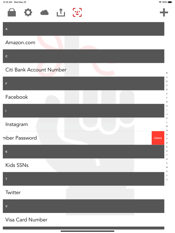 iRemember - Password Manager iPad screenshot 4 - Utilities app