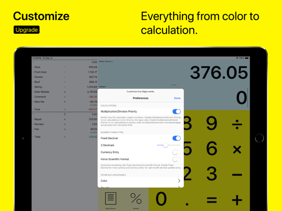 Digits Basic Tape Calculator iPad screenshot 8 - Utilities app