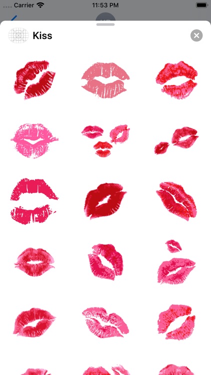 Naughty Lips Kiss Marks Emojis