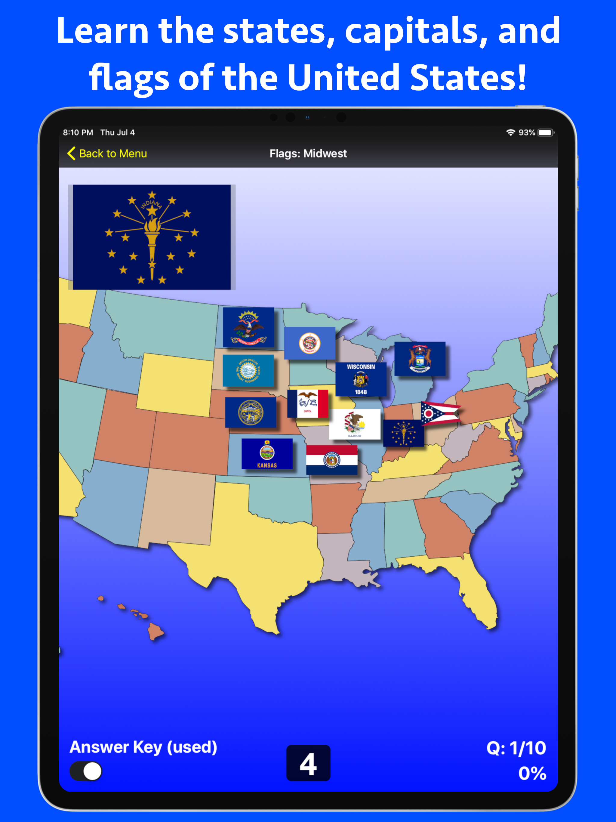 United States Map Quiz Edu Ed. screenshot 12