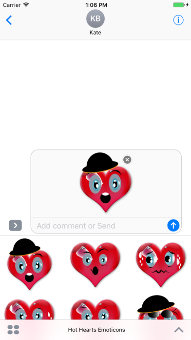 Screenshot #1 pour Hot Hearts Emoticons