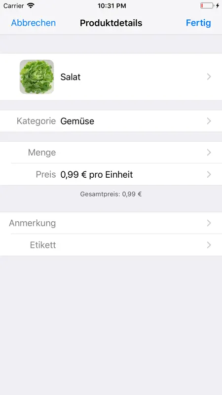 ShoppingList (Einkaufsliste) screenshot 2 of 4