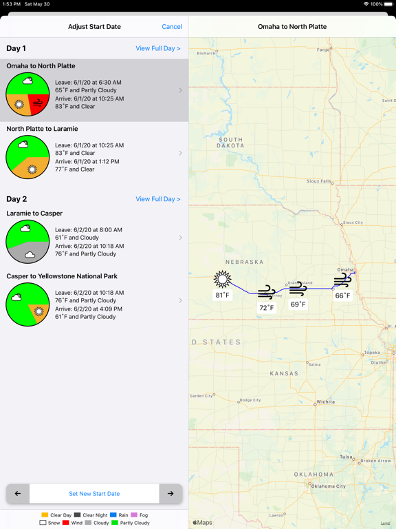 MyTrip Forecasts iPad screenshot 4 - Travel app