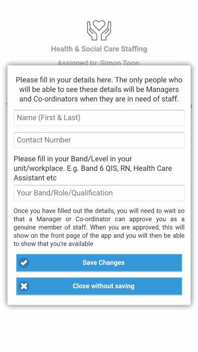 Health & Social Care Staffing Screenshot