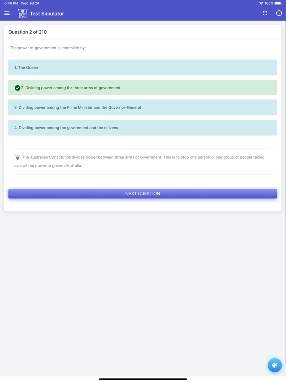 Australian Citizenship Tests iPad screenshot